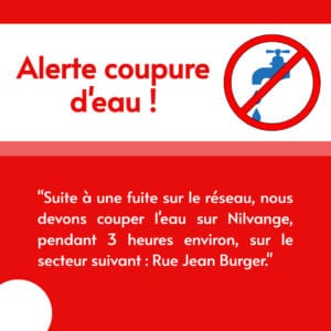 Info coupure d'eau